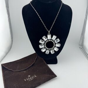 Gerard Yosca Vintage Silver and‎ Black Pendant Statement Necklace